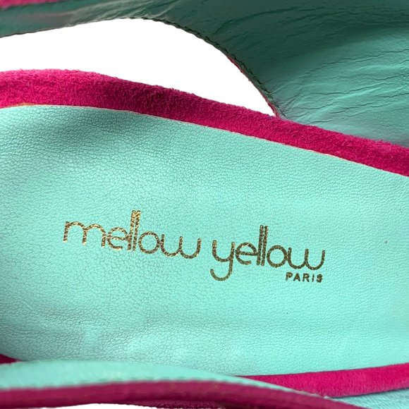 MELLOW YELLOW Nuevo Pink‎ Suede Peep Toe Slingback Bow Pumps - Picture 3 of 12